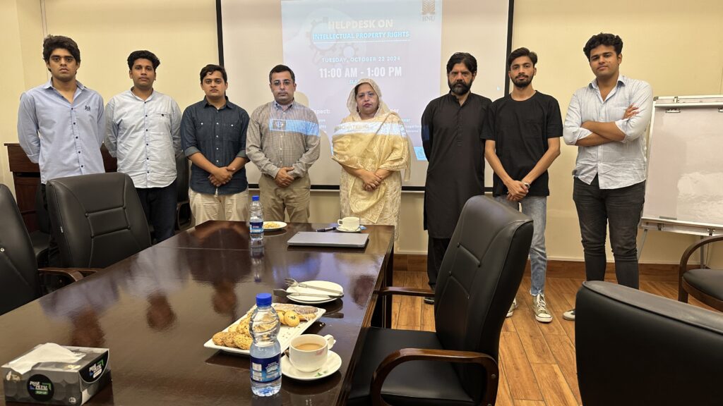 Ameer Ali Salman with SMEDA's Hina Anwar, Uzair Shahid and other students of BNU